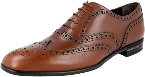 Prada Men's 2EC121 Z4C F0003 Full Brogue Leather Business 